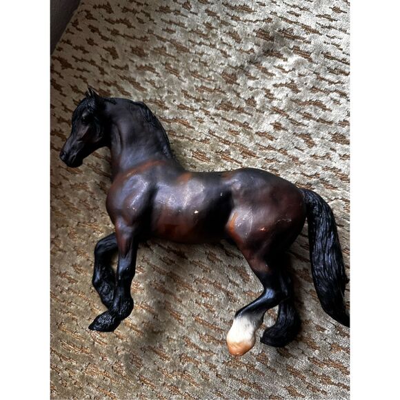 Retired Breyer Horse #3175 Action Drafters Big and Small Dappled Bay Friesian - Picture 1 of 8